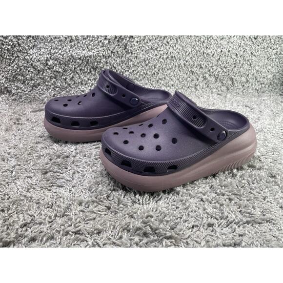 Crocs Classic Crush Womens Size 7 Shoes Purple Chunky Platform Clogs Sandals - Picture 4 of 12
